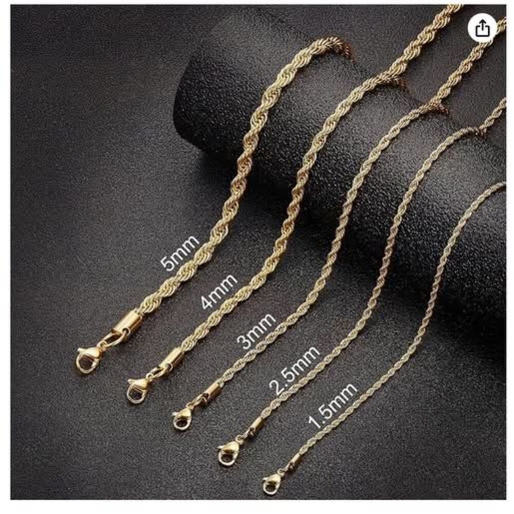 Gold Plated Rope Chain - Picture 5 of 10